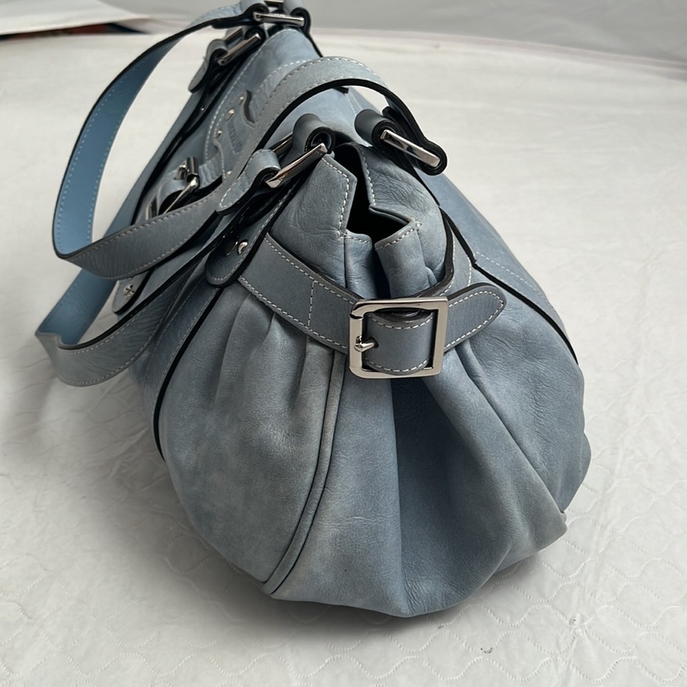 Longchamp Idole light blue leather vintage satchel bag - Picture 3 of 16